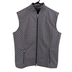 Arista Equestrian Vest Womens 2XL Purple Houndstooth Full Zip Horse Logo Bit